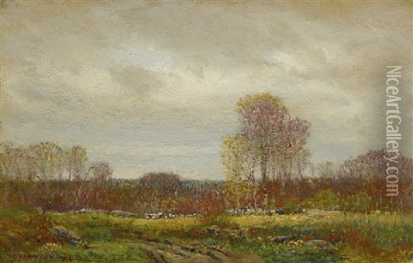 October Day Oil Painting - Dwight William Tryon