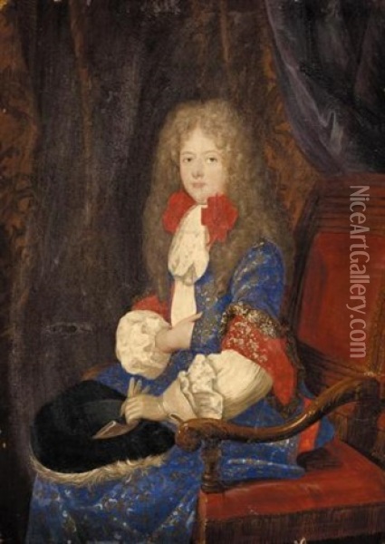 Portrait Of Phillipe D'orleans, Duc De Chartres Oil Painting - Louis Ferdinand Elle the Elder