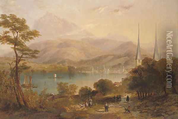 Lake Lucerne 2 Oil Painting - James Wilson Carmichael