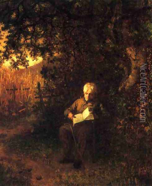 A Quiet Hour Oil Painting - Eastman Johnson