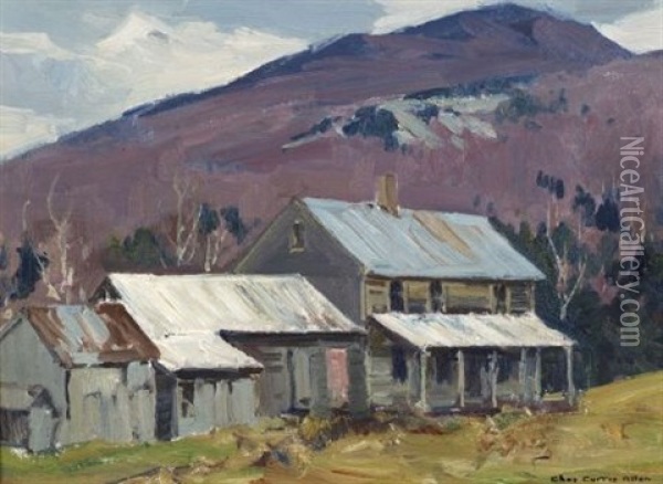 Farm In The Valley Oil Painting - Charles Curtis Allen