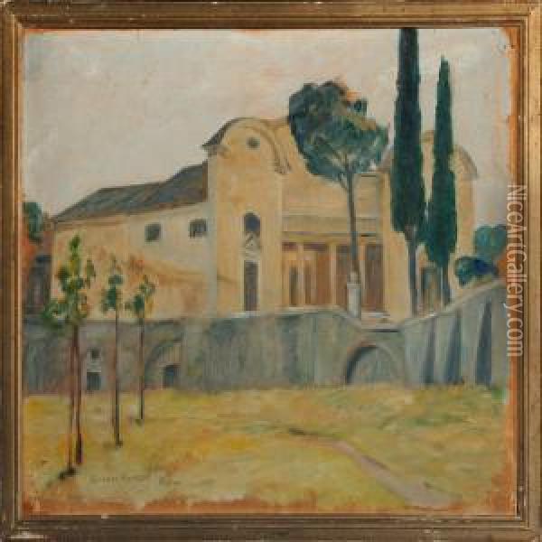 San Gregorio Church In Rome Oil Painting - Johan Frederik Rohde