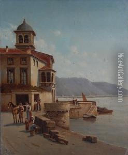 Scircio Del Lago Di Como Oil Painting - Victor Carabain