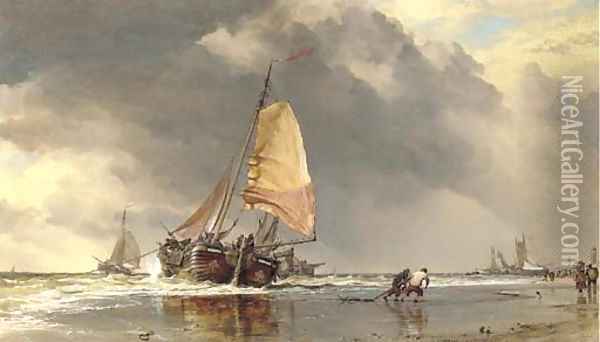 Dutch Pincks off Katwak Oil Painting - Edward William Cooke