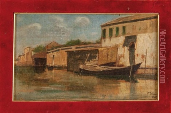Murano Oil Painting - Vincenzo Cabianca