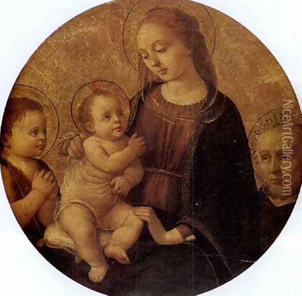 The holy familiy with the infant Saint John Oil Painting - Biagio D'Antonio