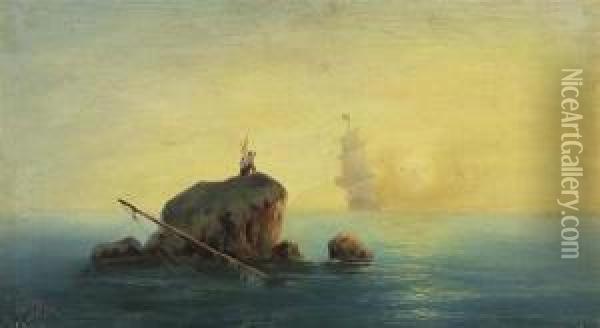 Schiffbruchige. Oil Painting - Ivan Konstantinovich Aivazovsky