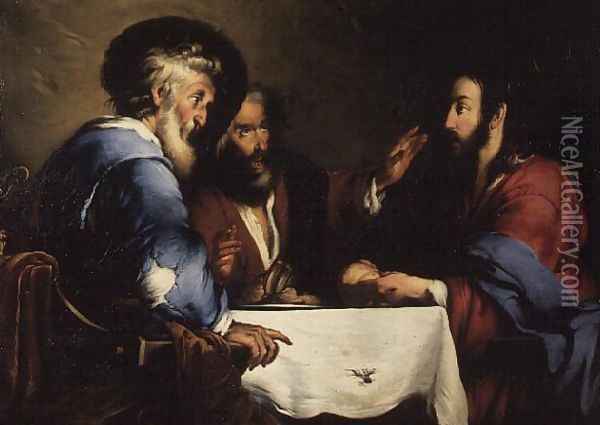 Supper at Emmaus Oil Painting - Bernardo Strozzi