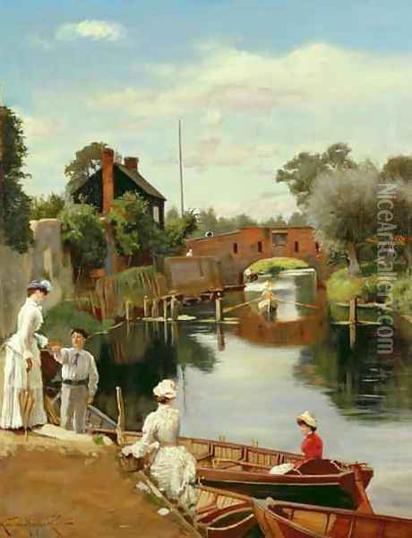Out for the Day Oil Painting - Rowland Holyoake