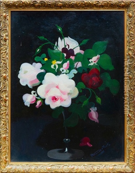 Pink And Red Roses Oil Painting - Stuart James Park