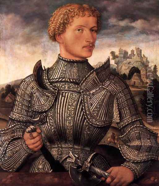 A Knight of the Rehlinger Family Oil Painting - German Unknown Masters