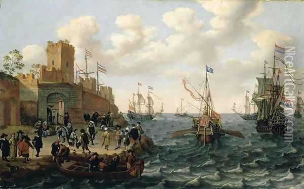 Coastal Landscape 1662 Oil Painting - Isaac Willaerts