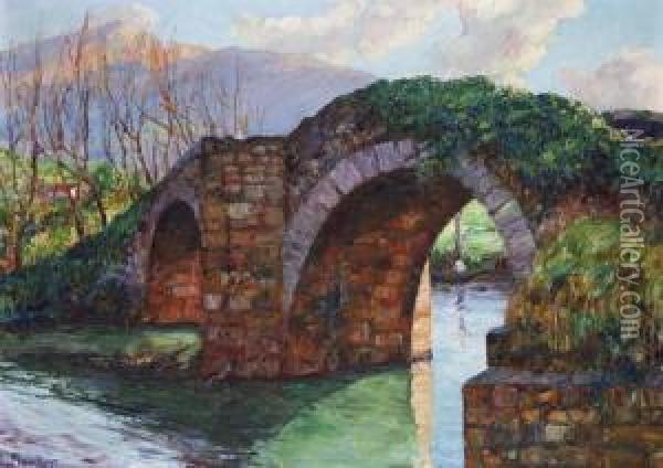 Le Pont D'ascain Oil Painting - Louis Floutier