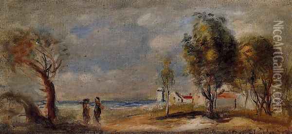 Landscape (after Corot) Oil Painting - Pierre Auguste Renoir