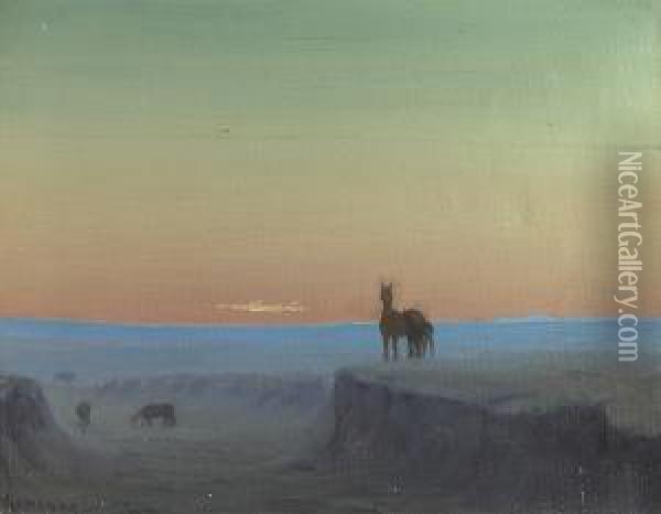Horses On The Plains Oil Painting - Elling William Gollings