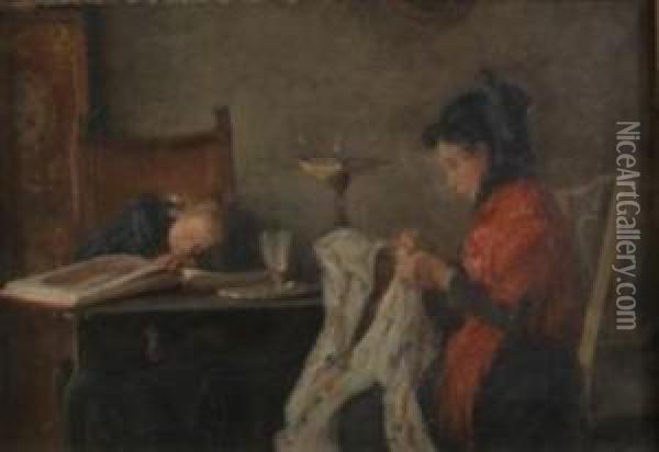 Scena Domestica Oil Painting - Giuseppe Ricci