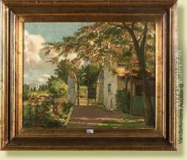 L'entree Du Domaine Oil Painting - Medard I Tytgat