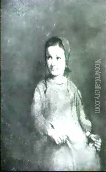 Young Peasant Girl Oil Painting - Theodule Ribot