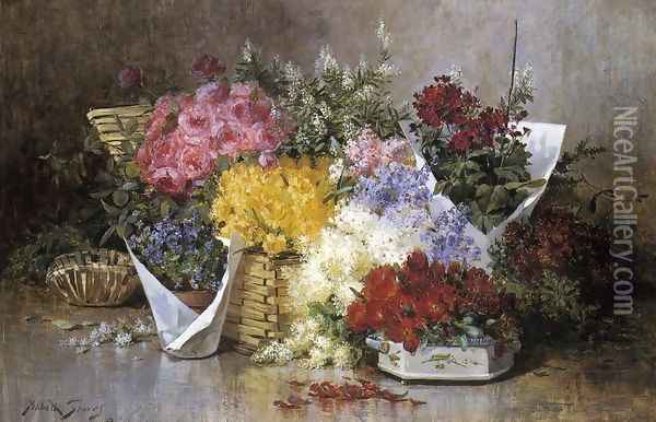 Floral Still Life Oil Painting - Abbott Fuller Graves
