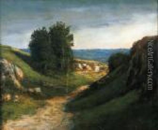 Paysage Guyere Oil Painting - Gustave Courbet