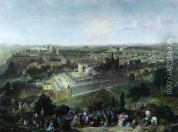 Jerusalem In Her Grandeur A.d. 33 Oil Painting - Charles Mottram