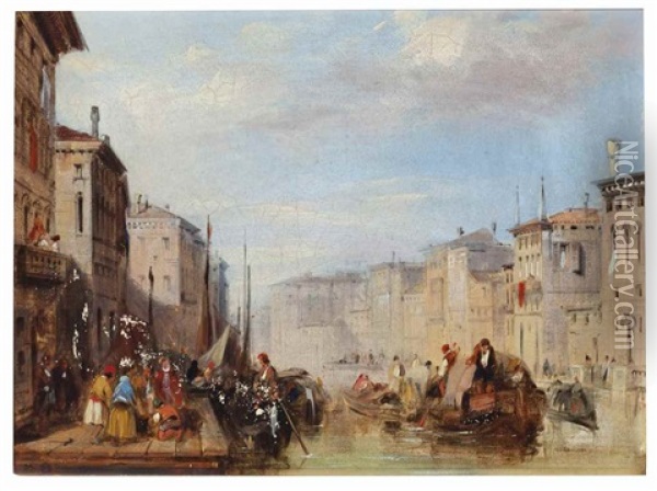 Scenes Of Venice (a Pair) Oil Painting - Edward Pritchett