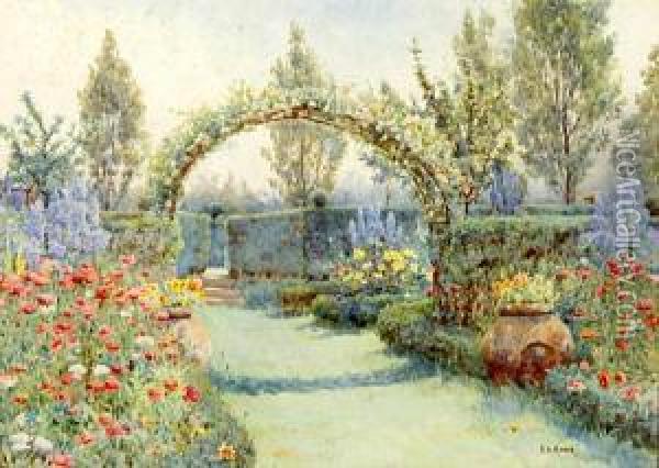The Arist's Garden Oil Painting - Ernest Arthur Rowe