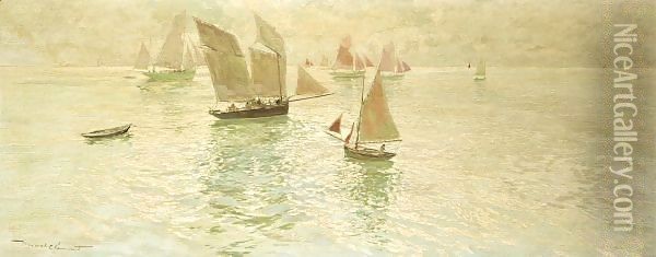 Sailing Boats Oil Painting - Amedee Marcel-Clement