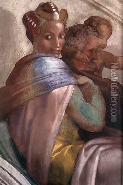 Jacob - Joseph (detail-3) 1511-12 Oil Painting - Michelangelo Buonarroti