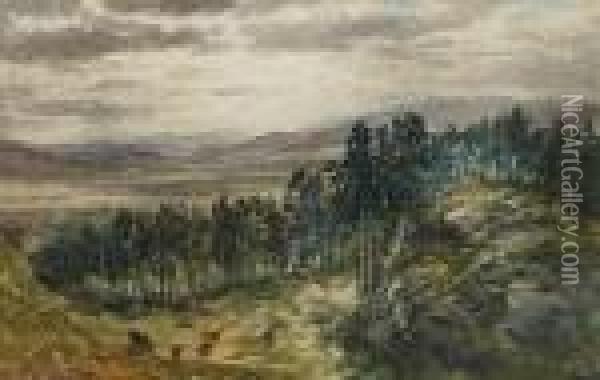 Wooded Hillside Oil Painting - Samuel Bough