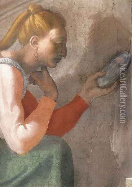 Nahshon (detail-1) 1511-12 Oil Painting - Michelangelo Buonarroti