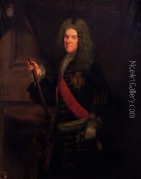 Portrait D'andre De Gaudechart Comte D'essuile, Lieutenant General Des Armees Du Roi Oil Painting - Emile Tabary
