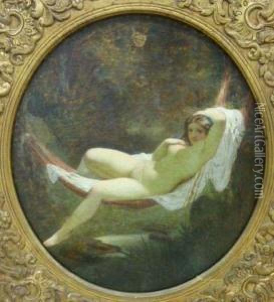 Jeune Femme Alanguie. Oil Painting - Henri Pierre Picou