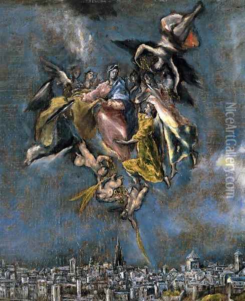 View and Plan of Toledo (detail) 3 Oil Painting - El Greco (Domenikos Theotokopoulos)