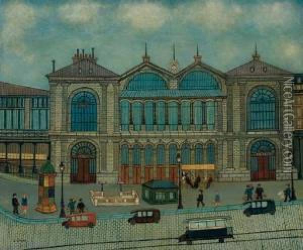Gare Montparnasse, Paris Oil Painting - Louis Vivin