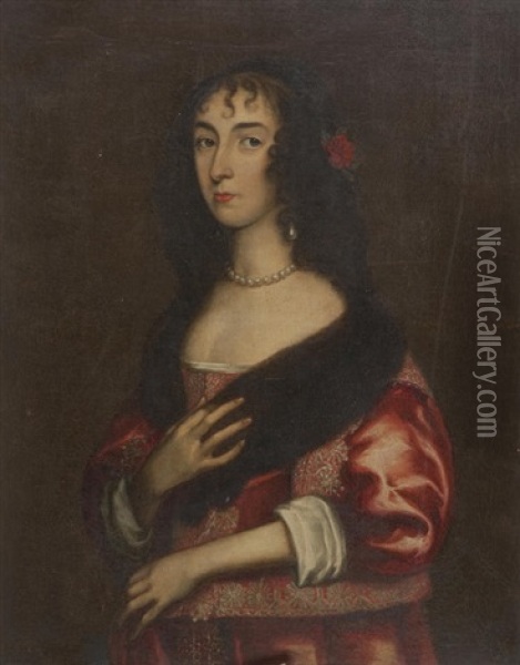 Portrait Of Lady Henrietta Stewart, Daughter Of Alexander Stewart, 3rd Earl Of Galloway, Wife Of The 12th Earl Of Glencairn Oil Painting - Michael Dahl