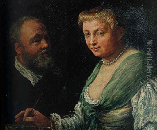 Portrait De Couple Oil Painting - Leandro da Ponte Bassano