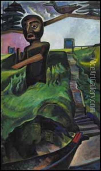 The Crazy Stair (the Crooked Staircase) Oil Painting - Emily Carr