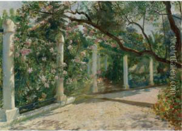 Almond Trees, Algiers Oil Painting - Georges Antoine Rochegrosse
