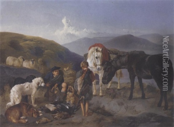 The Day's Bag Oil Painting - George William Horlor