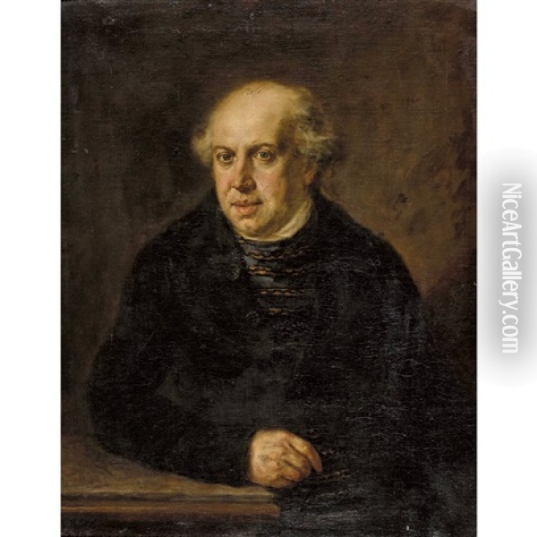 Bildnis Eines Mannes Am Tisch Oil Painting - Johann Georg Josef Edlinger