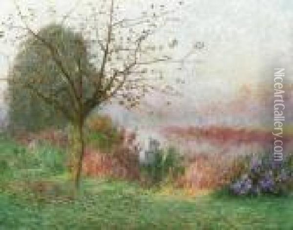Matin D'octobre Sur La Riviere Lys Oil Painting - Emile Claus