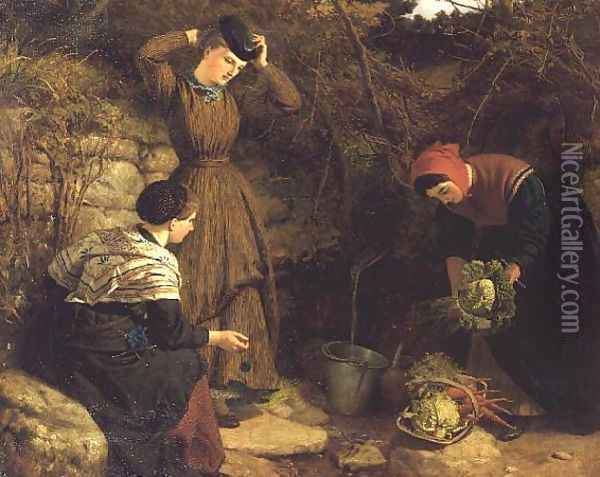 Washing the Vegetables Oil Painting - Frederick Richard Pickersgill