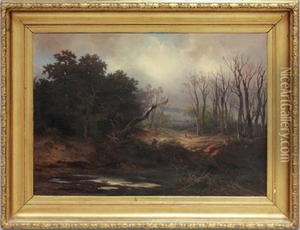 Waldlandschaft Nach Regen Im Herbst Oil Painting - Melchior Fritsch