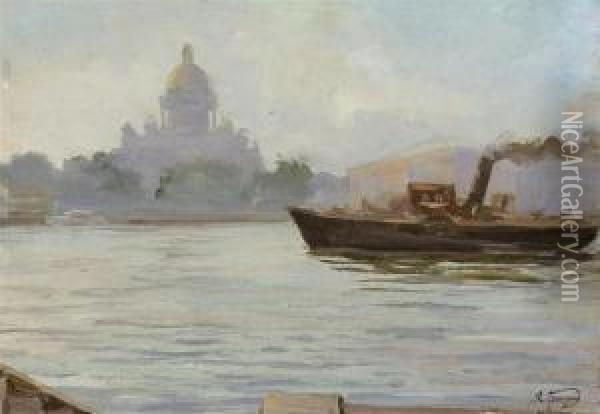 View Of St. Petersburg Oil Painting - Hanzen Aleksei Vasilievitch