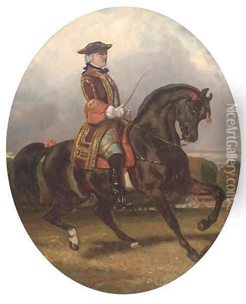 An officer on horseback Oil Painting - Spanish School