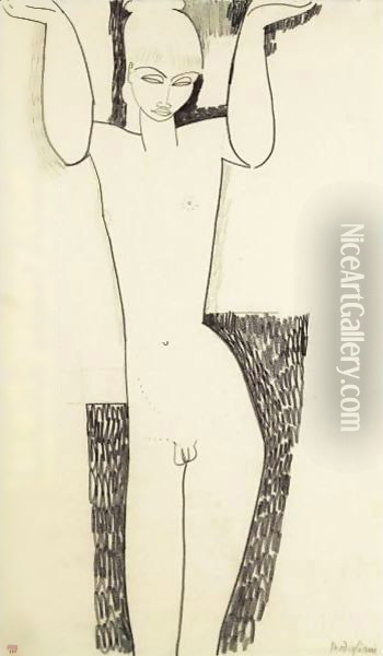 Cariatide Hermaphrodite Oil Painting - Amedeo Modigliani