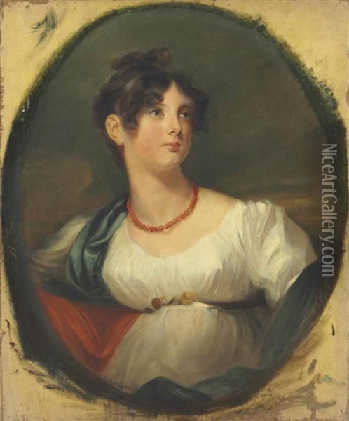 Portrait Of Lady Maria Hamilton (1785-1814), Half-length Oil Painting - Thomas Lawrence