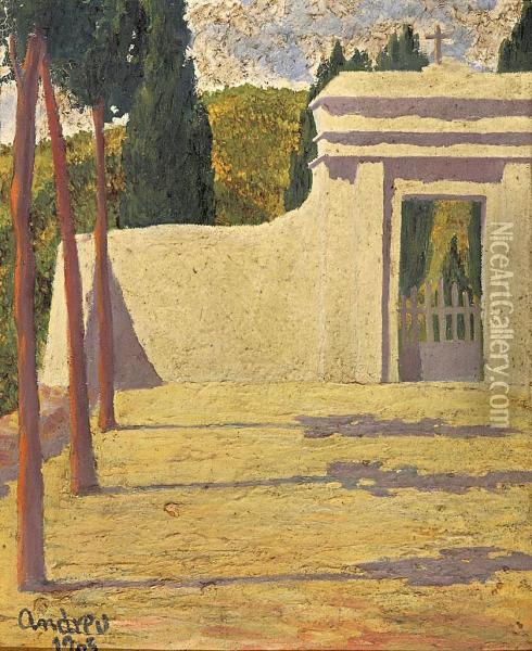 Entrada Al Camposanto Oil Painting - Teodoro Andreu Y Sentamans