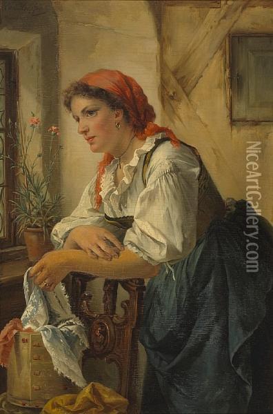Daydreaming Oil Painting - Carl Herpfer